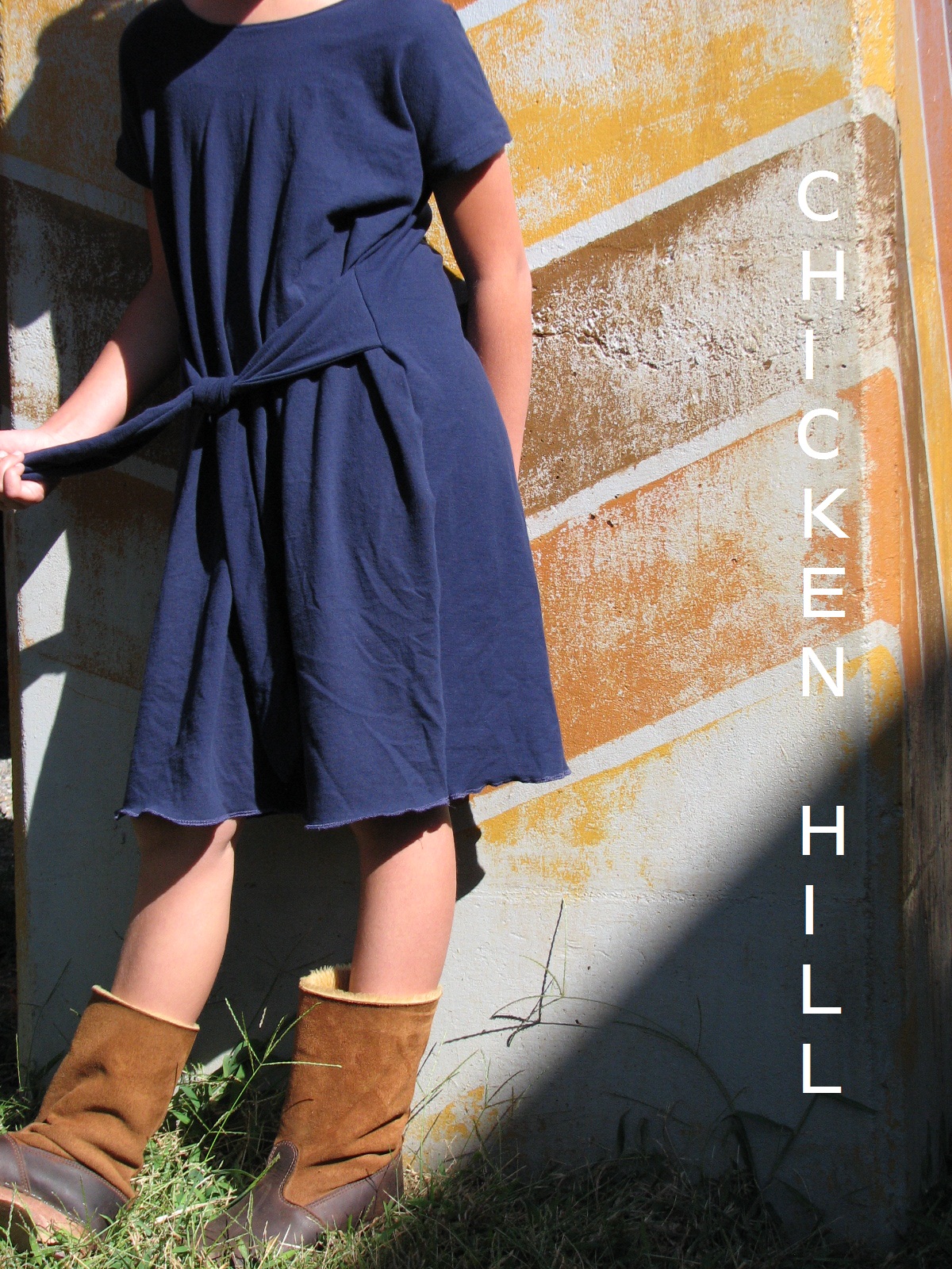 PDF Dress pattern and tutorial...sizes 6 - 10 years, tie-front jersey created from a jersey bed sheet!